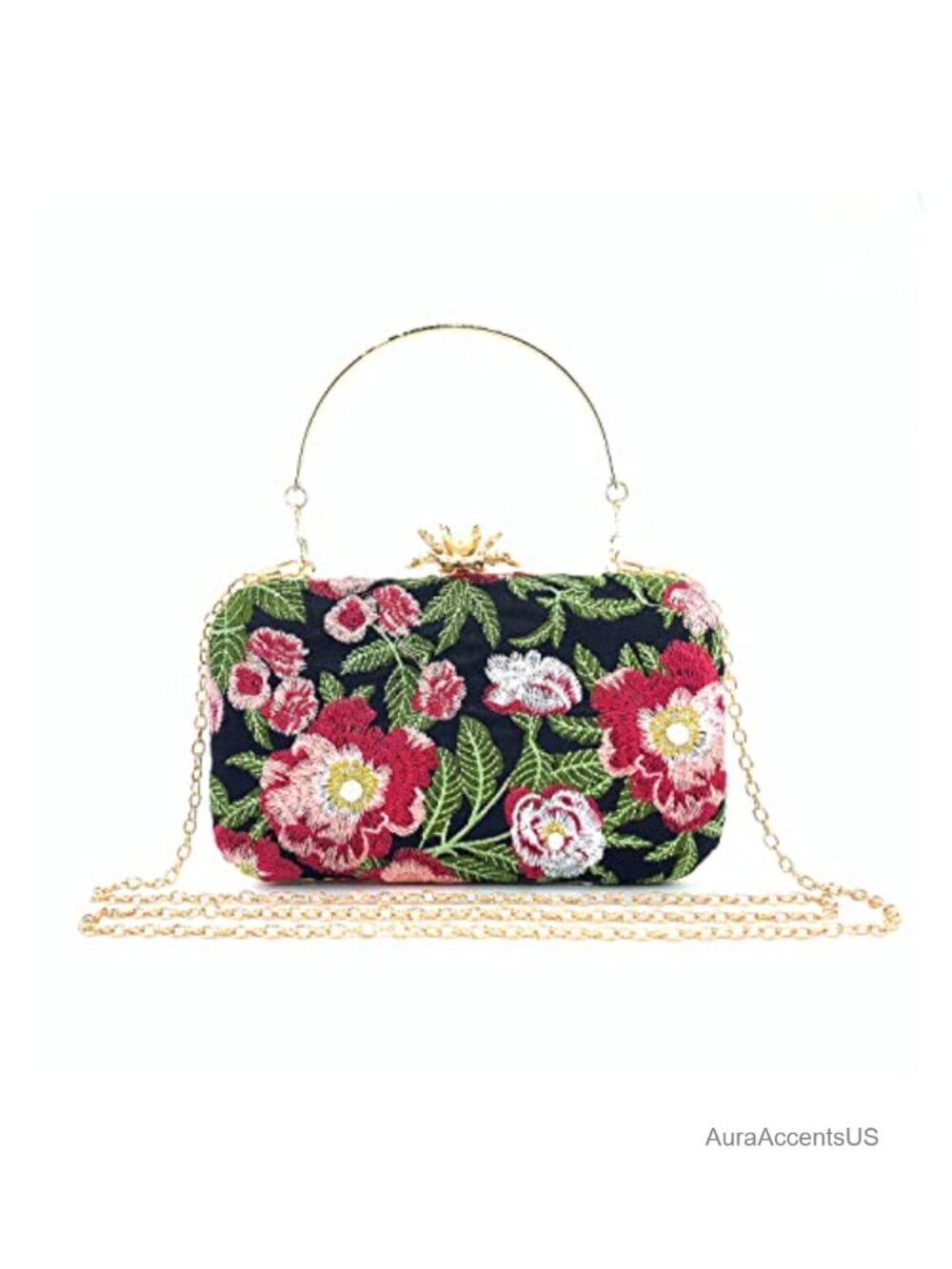 Embroidered Beaded Clutch Evening Bag Vintage Formal Party Wedding Purse